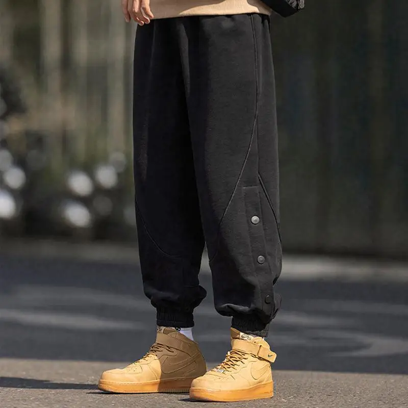 

2021 spring and autumn new student sports pants men's fashion brand knitted breasted loose casual pants men's pantalon hombre