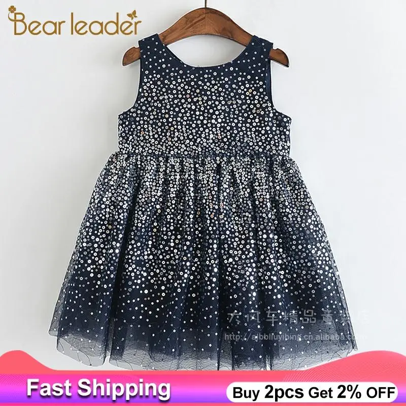 Bear Leader/платье принцессы для девочек Новинка летние детские праздничные платья