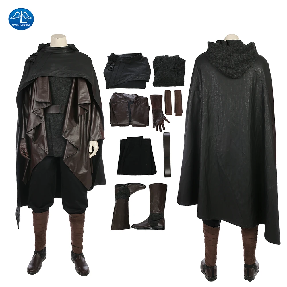 Люк Косплей Хэллоуин костюм для мужчин Взрослый последний джедай Skywalker полный