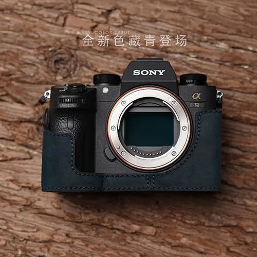 dark cyan-blue Mr. Stone чехол для камеры из натуральной кожи ручной работы для sony A9 A7 III A7 Mark III Ретро винтажный нижний чехол - Цвет: dark cyan-blue