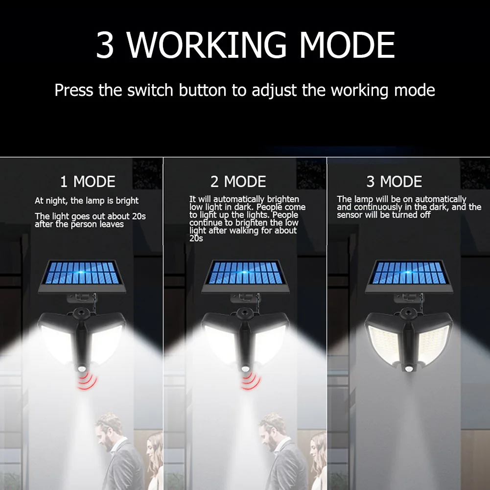 Светодиодный Солнечный настенный светильник Открытый лампа на солнечных