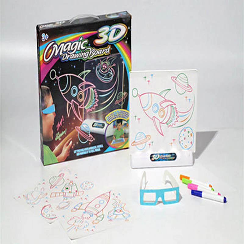 Портативный блокнот для письма волшебная Подушка роскошный светодиодный 3D