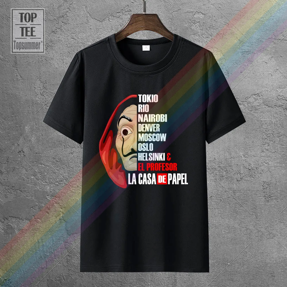 

La Casa De Papel Money Heist Tv Branded T Shirts Male Pre Cotton Short Sleeve Tee House Of Paper T Shirt Men Tees Shirt 2018