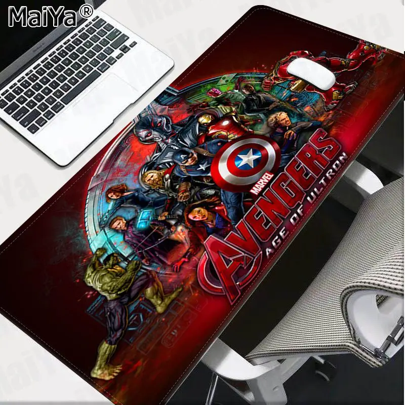 Maiya мальчик Подарочный коврик Marvel Мстители эндигра Ноутбук игровой мыши коврик для мыши большой коврик для мыши клавиатуры коврик - Цвет: Lock Edge 40X90cm