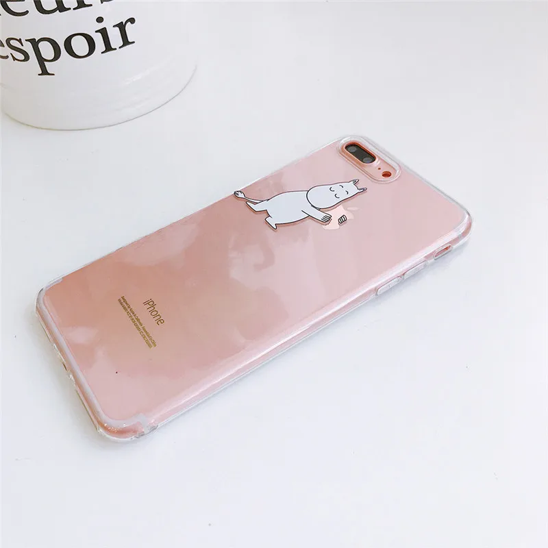 Чехол для мобильного телефона с рисунком Муми-тролля для iphone 8, 7, 6, 6s plus, 11 Pro MAX X, Xs, XR, Max, маленький свежий Бегемот, мягкий силиконовый чехол из ТПУ