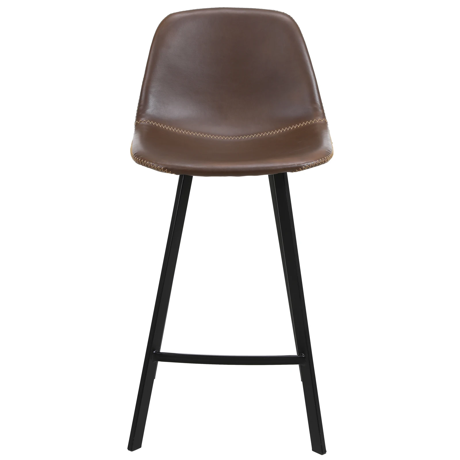 

【USA READY STOCK】FCH 2pcs Wrought Iron Bar Stool With Curved Feet, Medium Height 46*36*91cm Dark Brown N101