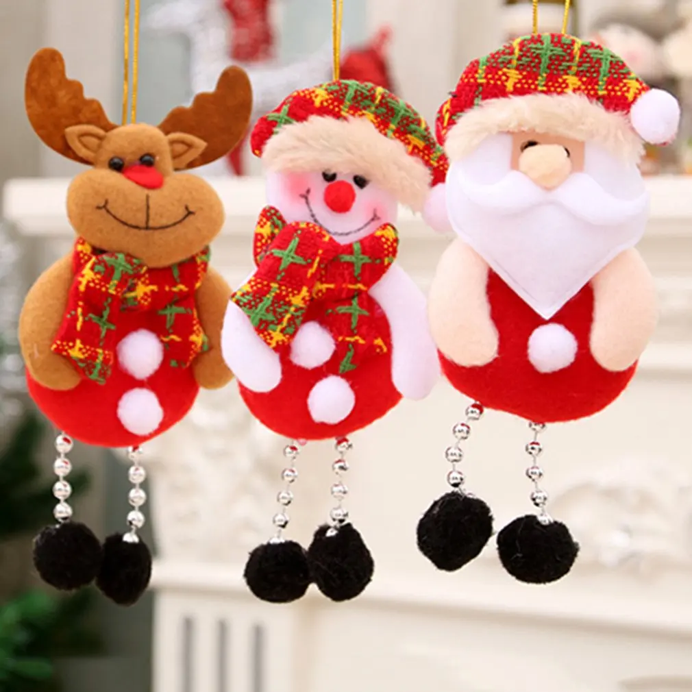 Рождественские подвесные украшения имитация куклы Санта Клауса маска для