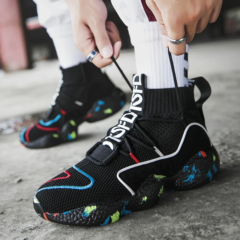 Running Shoes Men Camo Socks Sneakers Athletic Sports Shoes for Women Male Sneakers Breathable Jogging Trainer Socks Boots