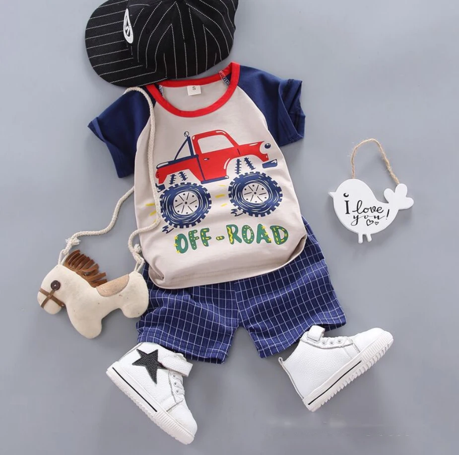 Новинка 2019 года детский комплект одежды для мальчиков детская летняя футболка с