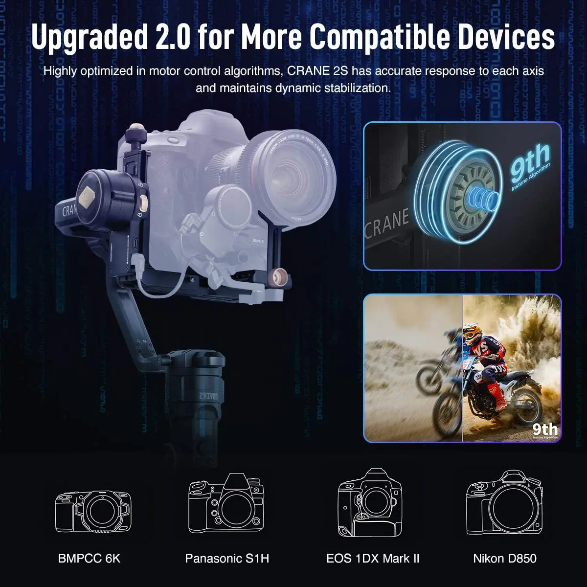 ZHIYUN Crane 2S 3 axis handheld professional gimbal стабилизатор для DSLR камер совместимых с Sony Nikon Canon