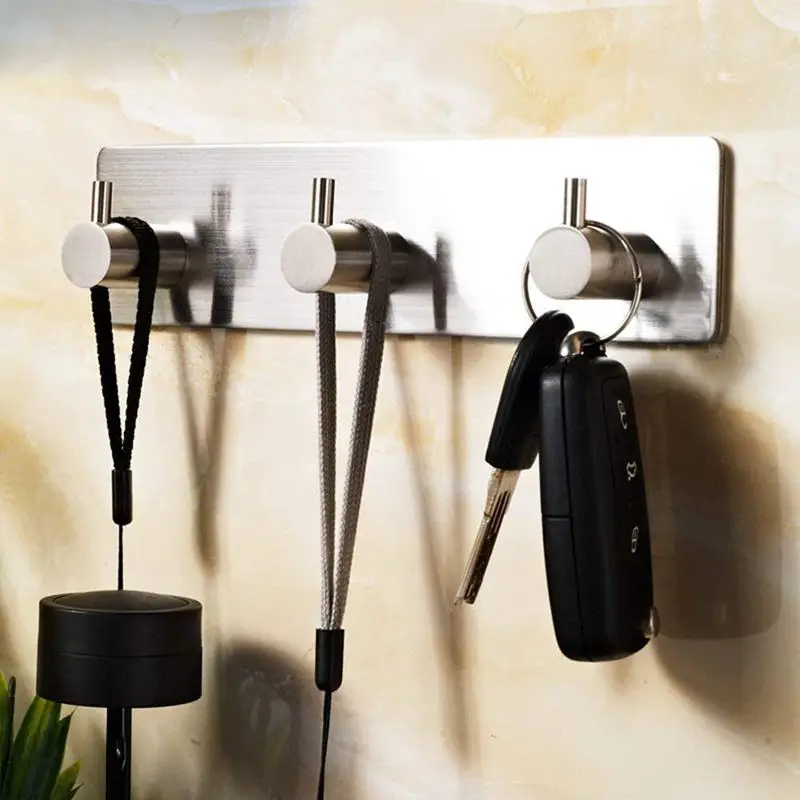 

Крючки Настенные NHBR на клейкой основе, крючки из бамбука и нержавеющей стали для ванной комнаты, кухни, спальни