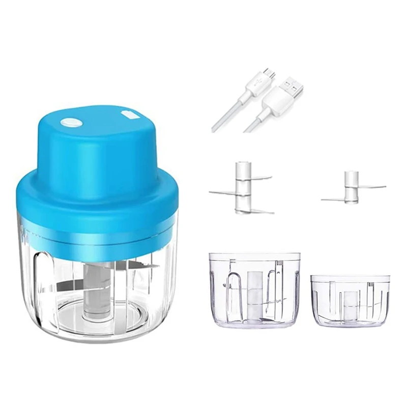 

Electric Mini Garlic Chopper 2 Cup 300ML 150ML Handheld Electric Garlic Press Mincer Food Chopper Blender