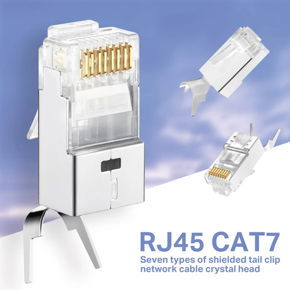 

10 шт. Cat7 RJ45 разъем 1,3 мм cat 7 Кристальный штекер Экранированный FTP RJ45 модульный разъем
