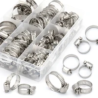 60pcs 8 38mm range stainless steel adjustable worm gear hose clamps assortment kit for water pipe