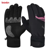 boodun winter womens cycling gloves full finger waterproof touch screen bike hand gloves warm fleece gel padded bicycle gloves