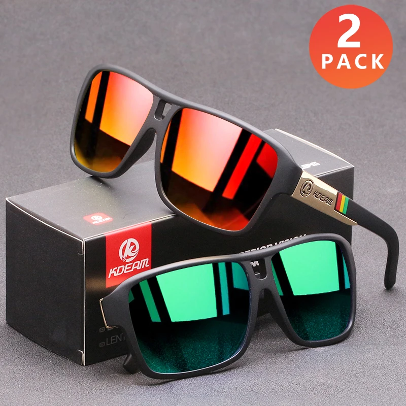 Мужские солнцезащитные очки KDEAM поляризационные квадратные ультралегкие для