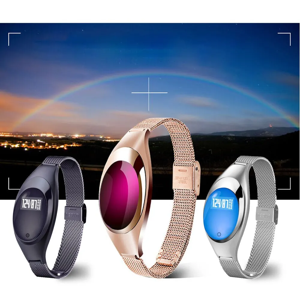 

Women Fashion BT Smart Watch Fitness Equipment Metal Wristwatch Bracelet High Definition LED Blood Pressure Fitness Equipments