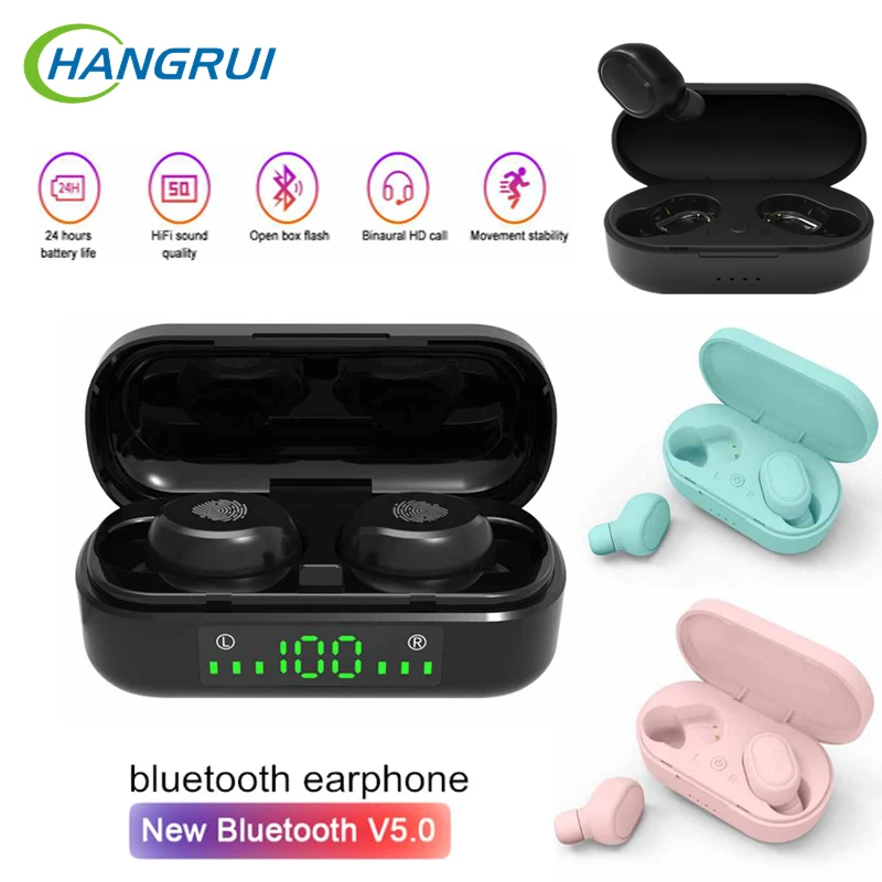 Наушники вкладыши TWS с Беспроводной Bluetooth наушники светодиодный Дисплей 5 0 стерео