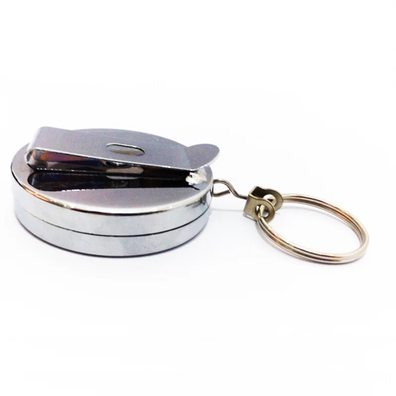 new retractable pull key ring id badge lanyard name tag card holder recoil reel belt clip metal housing metal covers 5cm free global shipping