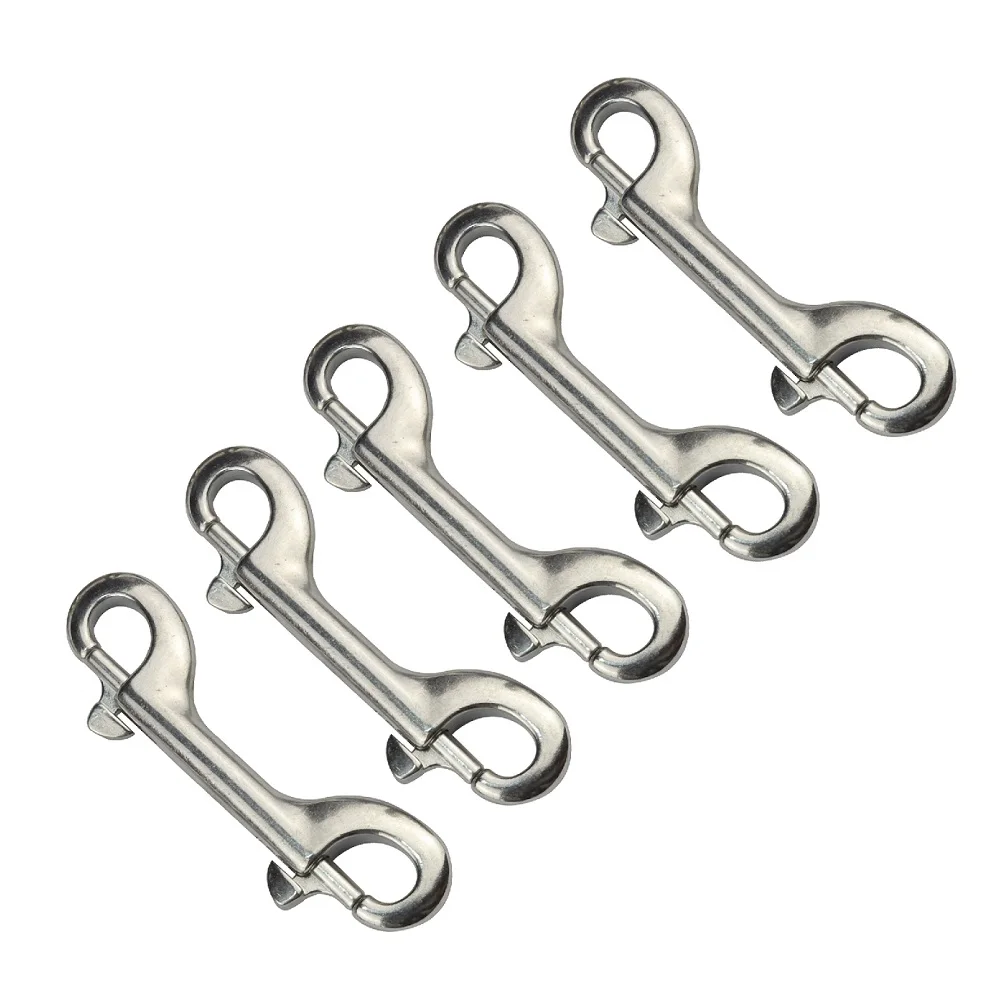 

5PCS Stainless Steel 316 Sucha Diving Double End Bolt Snap Hook Clips 90mm 100mm 115mm Boat Hardware Double Ended Bolt Snap