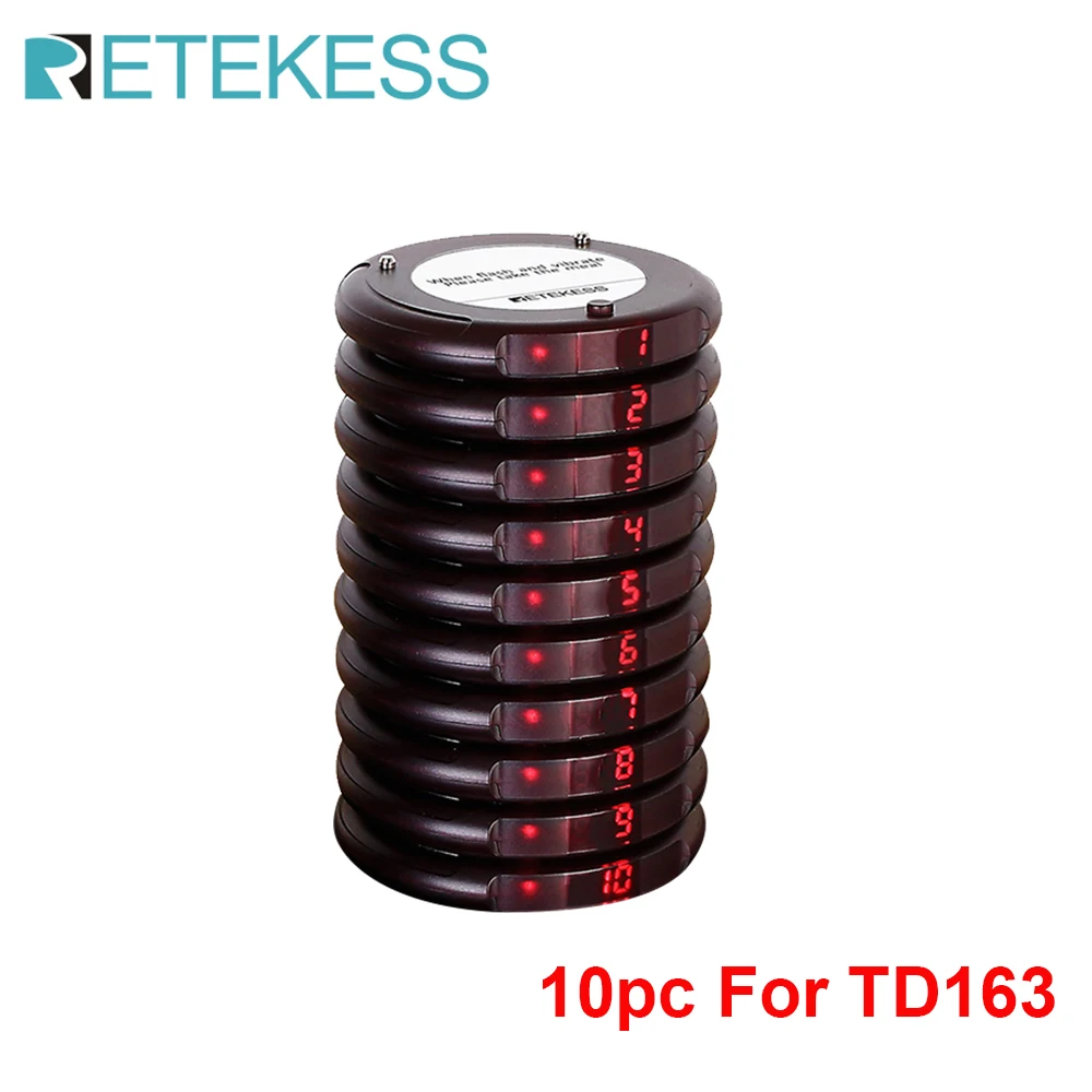 Retekess 10 шт. пейджер ресивер Coaster для TD163 ресторан Беспроводная система вызова кафе
