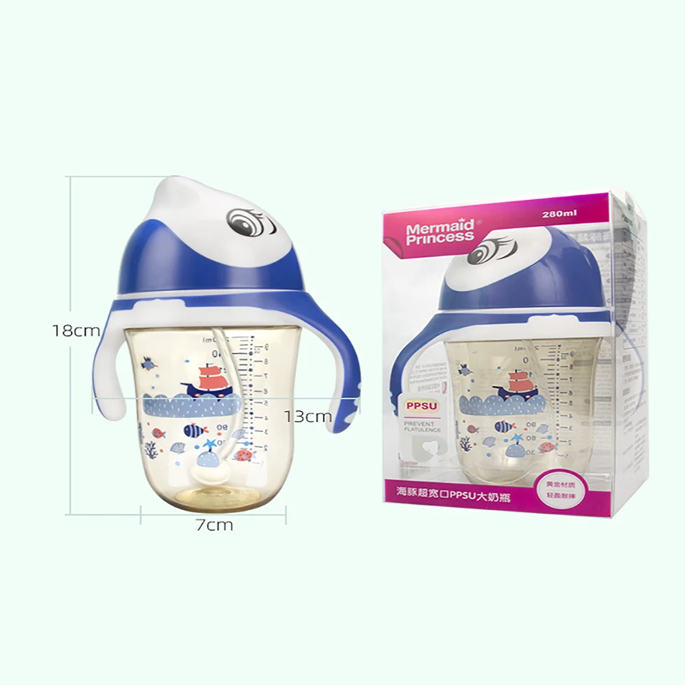 Большая креативная бутылка для кормления младенцев 280 мл материал PPSU светильник