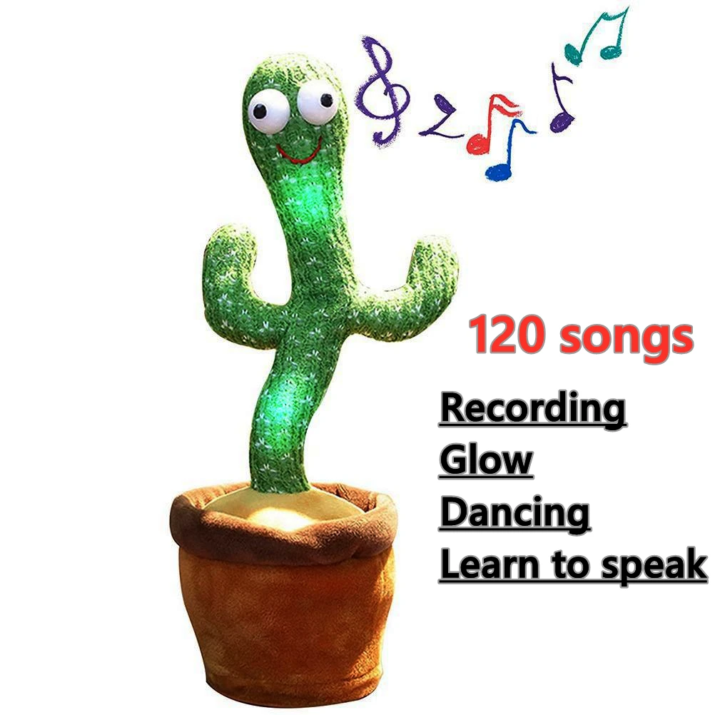 Новый Танцы кактус Плюшевые игрушки Пение 120 английские песни электронный