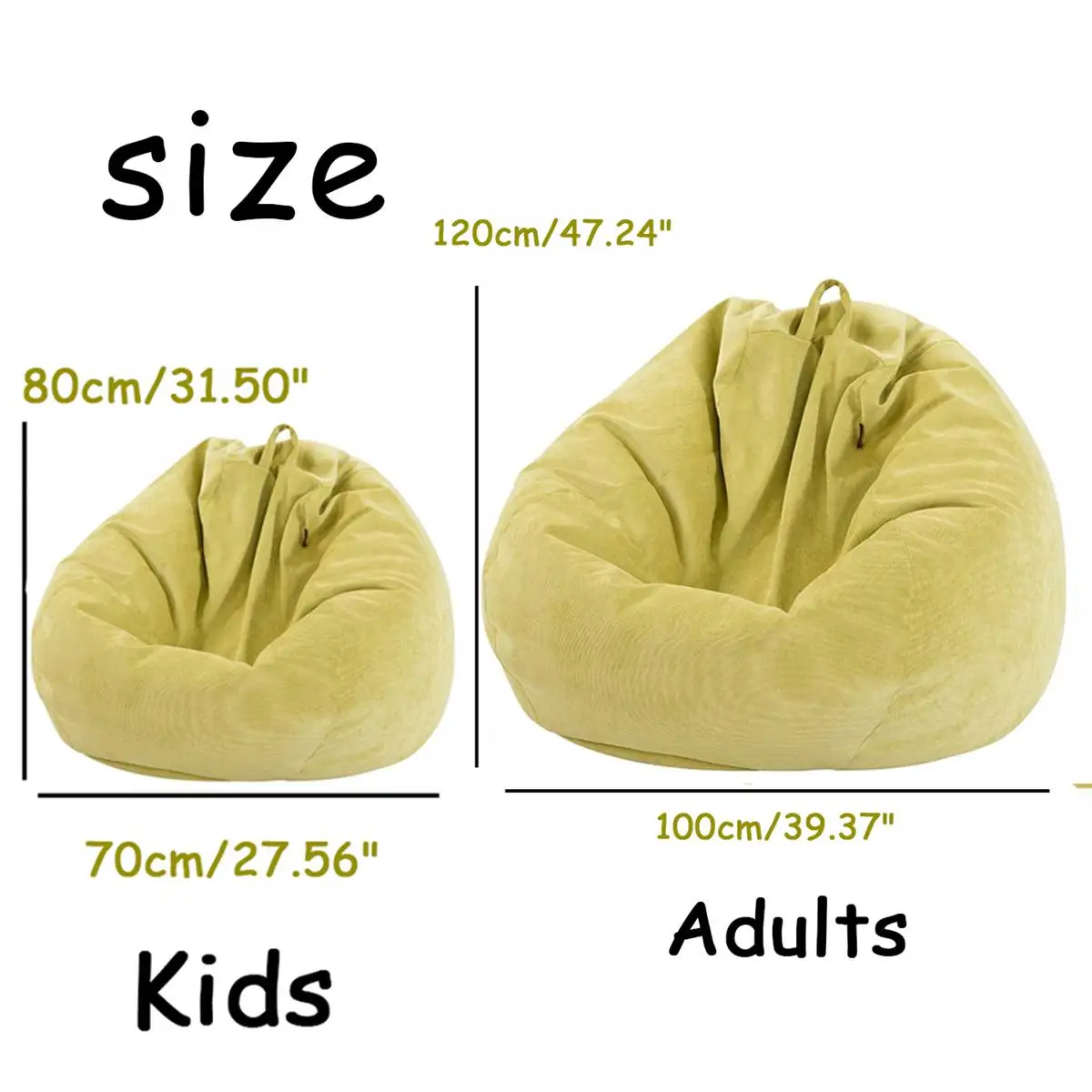 

Large Lazy Man Sofa Set Chair No Filler No Pedal Cotton Recliner Seat Bean Bag Home Sofa Tatami Bean Bag Cover Living Room 120