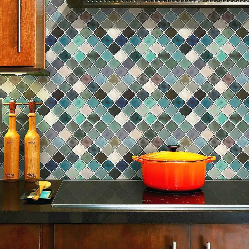 Самоклеющиеся обои фонарь дизайн зеленая мозаичная наклейка с водостойкой