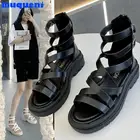 INSЛидер продаж, модные черные брендовые туфли в римском стиле 2021 г. Удобные легкие летние туфли на платформе женские повседневные сандалии-гладиаторы