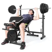 Weightlifting Bed Bench Press Household Multifunctional Squat Rack Barbell Fitness Equipment Foldable Dumbbell Bench