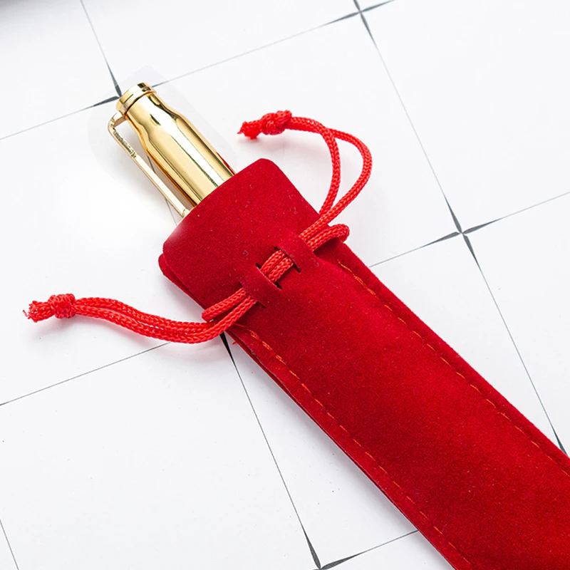 

New Metal Pen Pencil Case Gift Pen Packaging Bag Multicolor Double-sided Thickened Flannel Pencil Case Wholesale