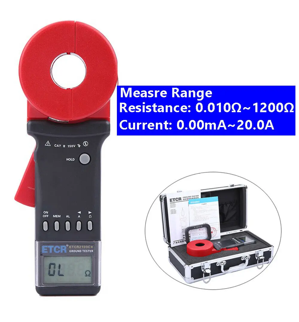 Измеритель сопротивления заземления с зажимной петлей хранилищем данных 99