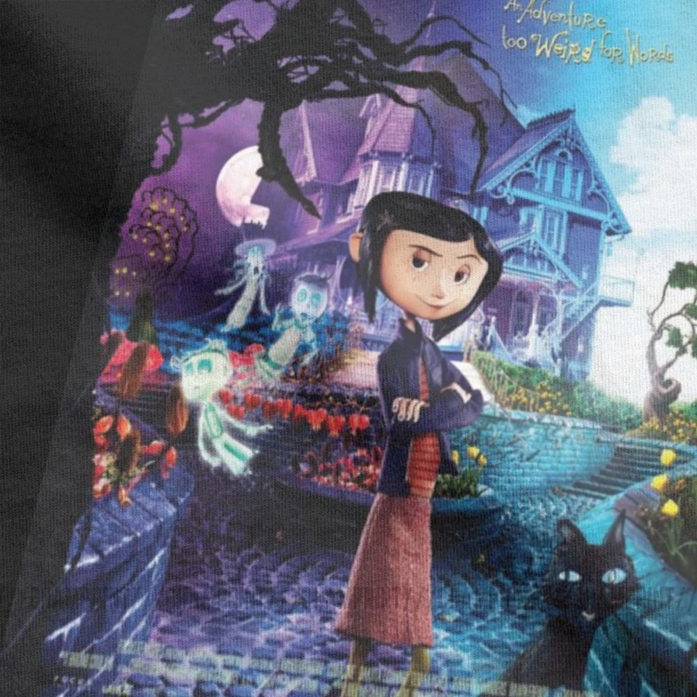 Coraline забавная футболка для мужчин с замком и деревом одежда короткими рукавами