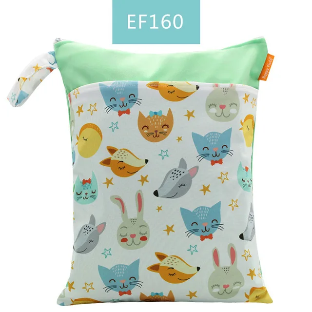 EF160 30x40CM Hylidge печатная водонепроницаемая сумка с двойным карманом для влажных и сухих подгузников многоразовая сумка для закусок тканевые сумки с ручками для мокрого плавания 30*40 см тканевые сэндвич-сумки - Цвет: EF160 30x40CM