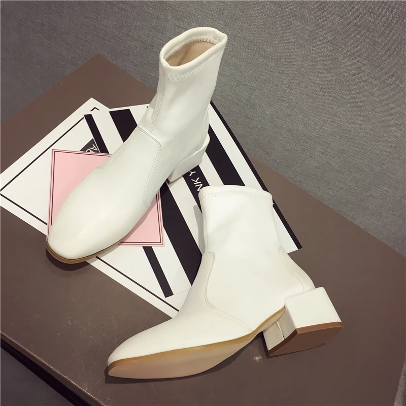 2019 г. модные роскошные женские носки Фетиш на высоком каблуке кожаные ботильоны