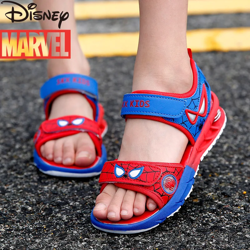 

С героями комиксов Марвел, с рисунком «Человек-паук», сандалии летние для мальчиков пляжная обувь Новая повседневная детская обувь для маль...