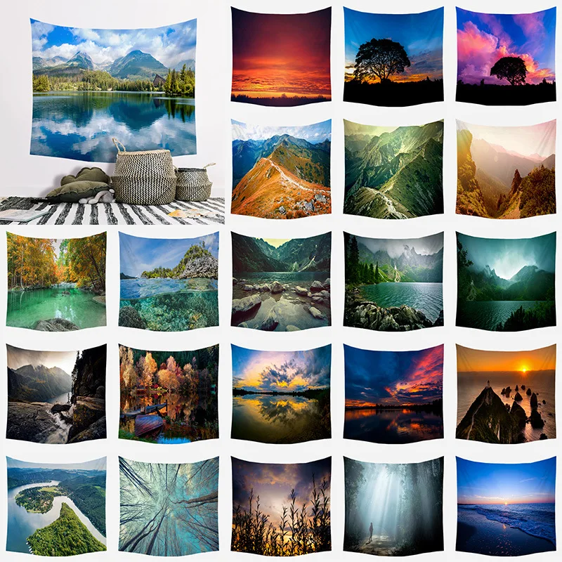 

Natural Forest Printed Large Wall Tapestry Cheap Hippie Wall Hanging Bohemian Landscape Wall Tapestries Scenery Wall Art Decor