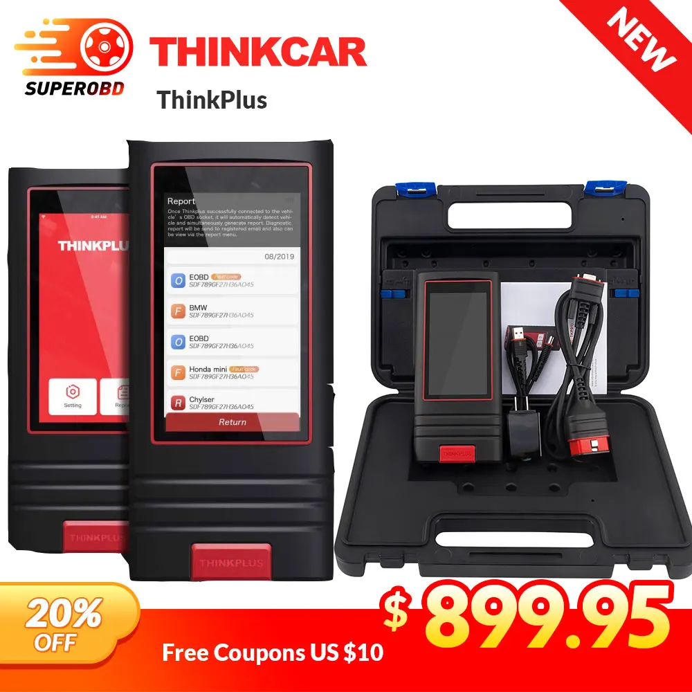 Считыватель кодов Thinkcar Thinkplus OBDII 12 В Автомобильный сканер поток данных VIN 1 год