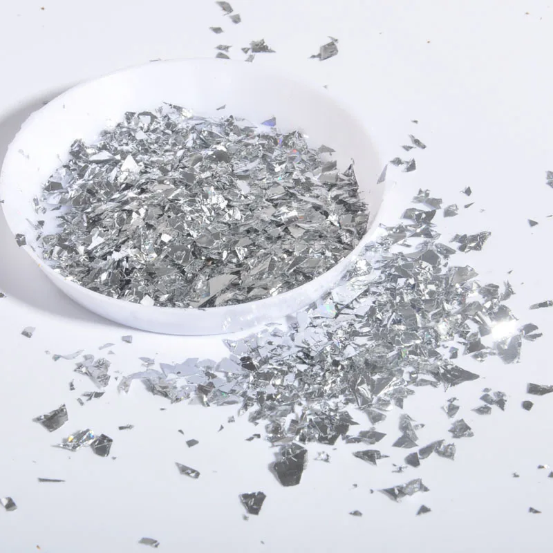 Нерегулярные sugarl бумаги блесток DIY ювелирные изделия аксессуары красочные блестки для нейл Арта(искусство украшения ногтей) для украшения 20 г/упак - Цвет: shell silver