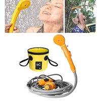 portable car shower camping outdoor shower water bucket pump set for pet bathing showering plants watering car washing camping