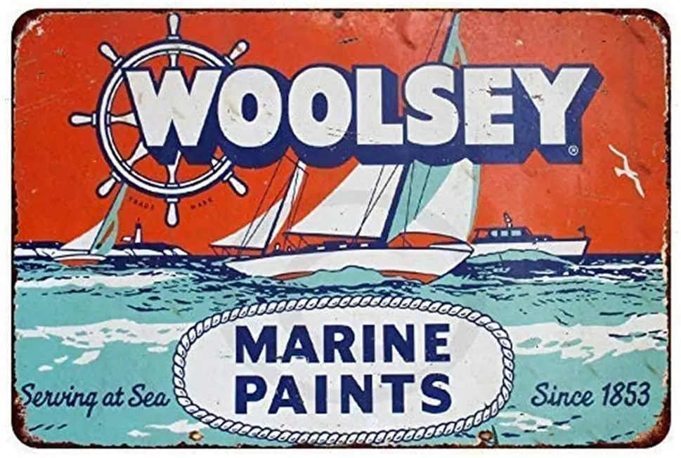 

JUCHen New Woosley Marine Paints Marina 12 X 8 Inches Novelty Sign Metal Aluminum Sign Wall Sign Plaque Poster for Home Bath