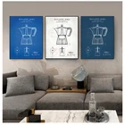 Картина на холсте, картина на кухню, Настенный декор, кофейник, патентные постеры и принты, Bialetti Moka, плакат на кофе