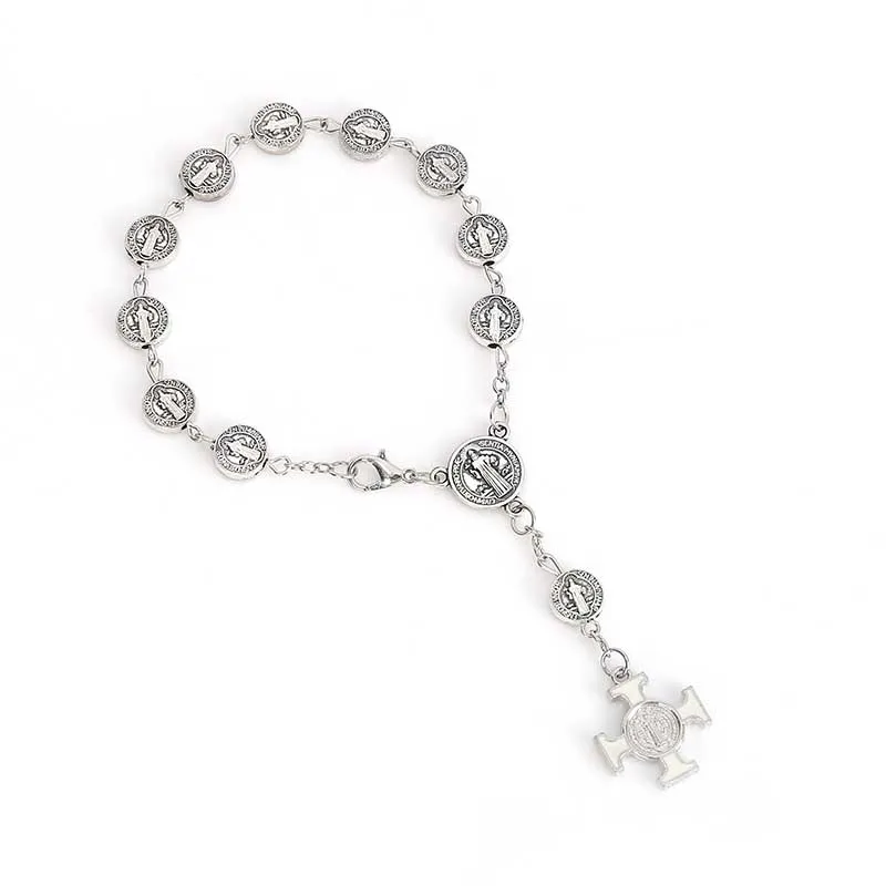 Браслет с крестом Бенедикта браслет христианскими четками и священным