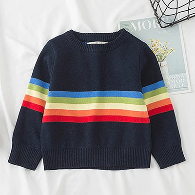 Navy blue Осень-весна, Свитера для маленьких девочек, детская одежда, детский Хлопковый вязаный свитер, милый свитер с узором из сердечек для маленьких девочек, кардиган - Цвет: Navy blue
