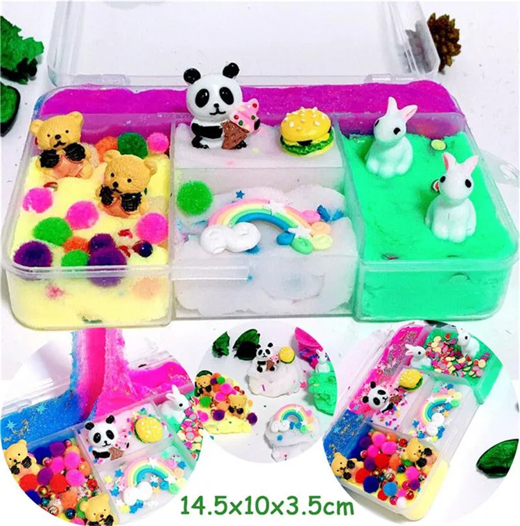 Разноцветный смешанный слайм Единорог DIY Радужный Сжимаемый антистресс детский