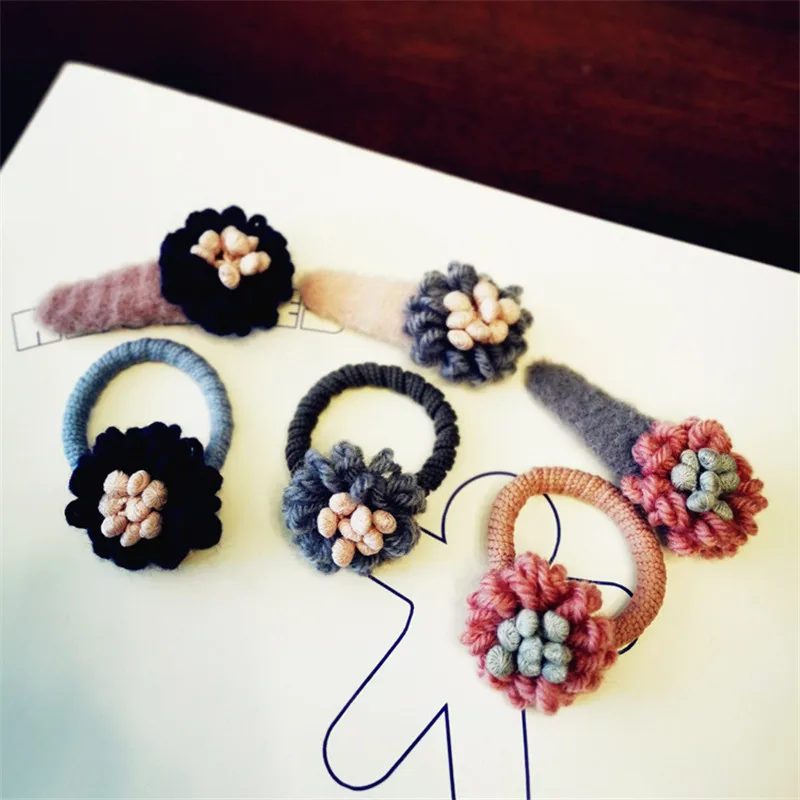 

Новые детские аксессуары для волос корейские шерстяные цветы BB НАБОР ЗАЖИМОВ аксессуары для волос