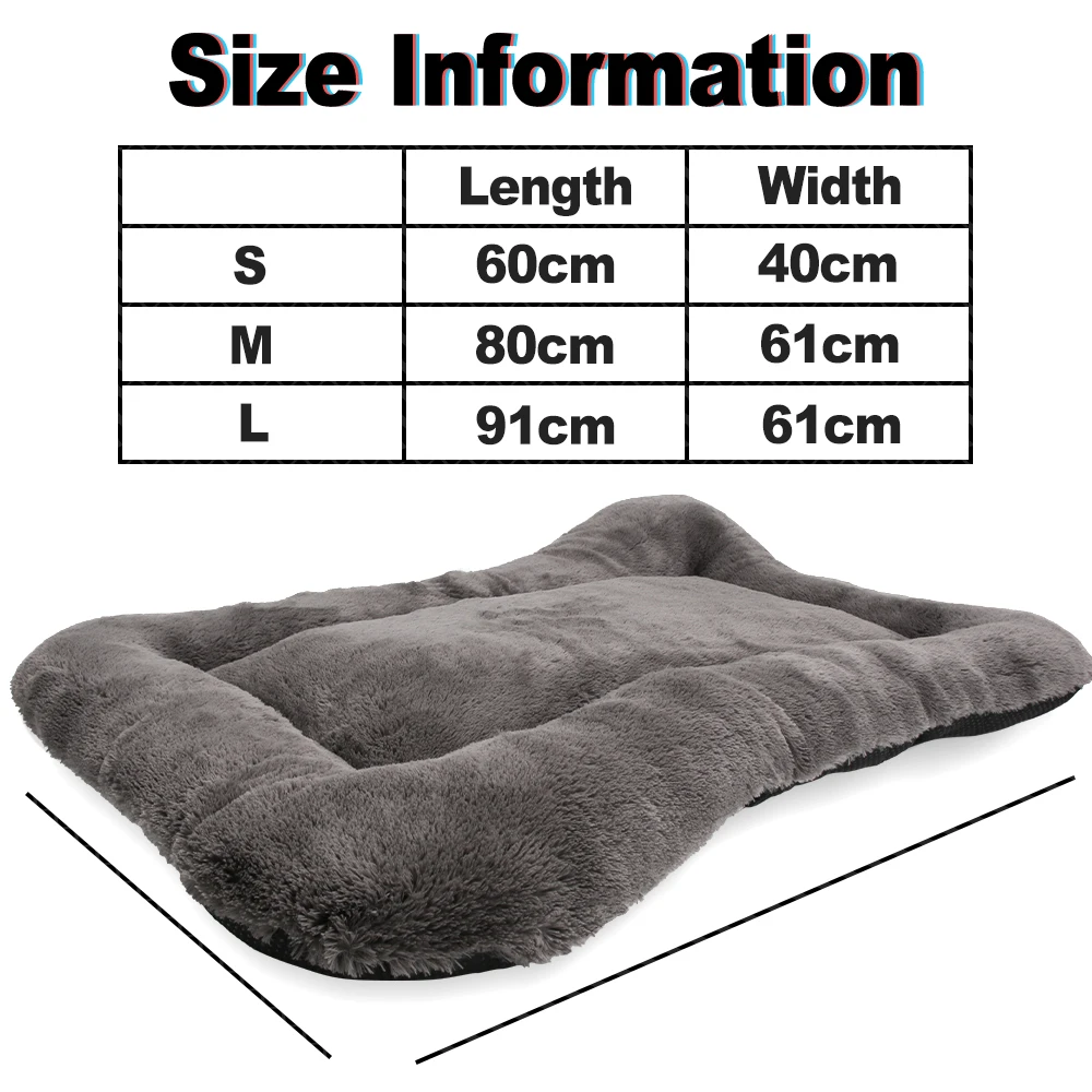 

Pet Calming Big Dog Beds for Large Small Dogs Mat House Fluffy Soft Plush Comfortable Bed Pad Bed for Big Dogs Pet Products
