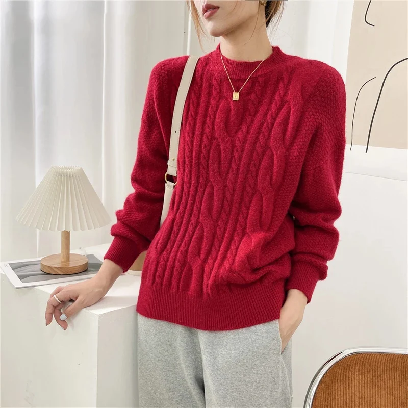 

Cashmere Basic Sweaters Women New Autumn Winter Looselong Sleeve Solid Female Pullovers Warm Soft Knitwear Jumper