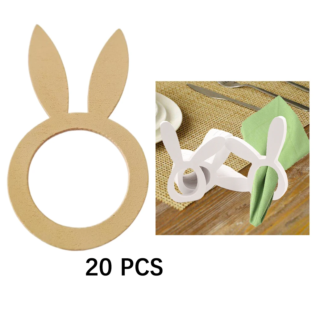 

Bunny Napkin Rings Holder Easter Holiday Rabbit Ear Serviette Stand Rack